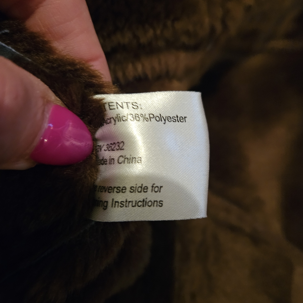 Gallery Vintage Suede Fur Women's coat blue and brown Size Medium - Picture 6 of 8